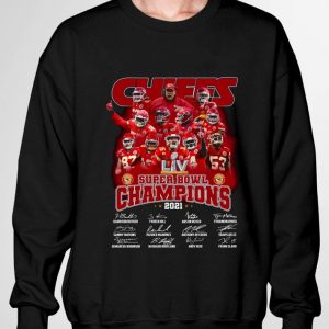 Hot 2021 Team Kansas City Chiefs Super Bowl Champions Signatures Shirt 2