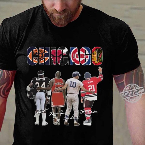 Official Chicago Sports Team Signatures Chicago Bears Chicago Bulls Chicago Cubs Chicago Blackhawks shirt