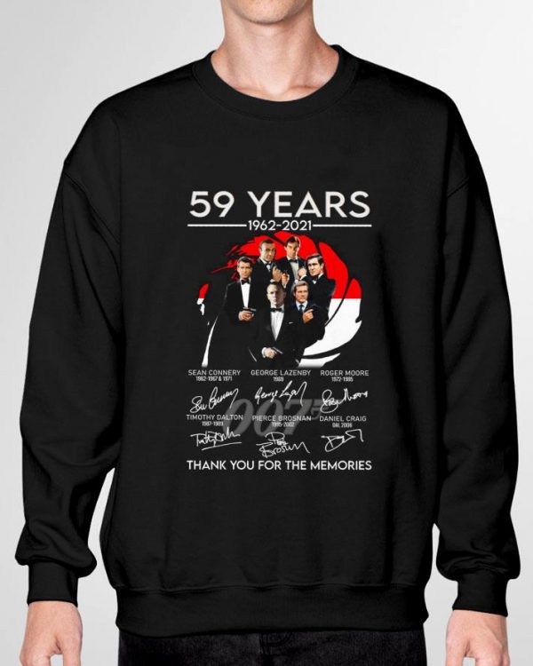 Premium Thank You Memories 007 James Bond 59 Years 1962-2021 Sean Connery Signed Shirt