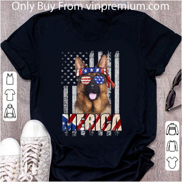 Awesome American Flag German Shepherd Patriotic 4th Of July shirt