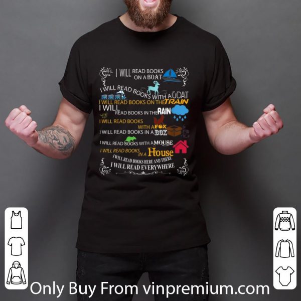Top I Will Read Books On A Boat & I Will Read Everywhere shirt