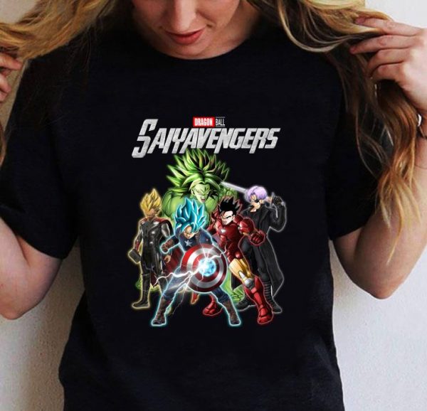 Funny Son Goku and Vegeta Dragon Ball Saiyavengers Marvel Avengers Shirt