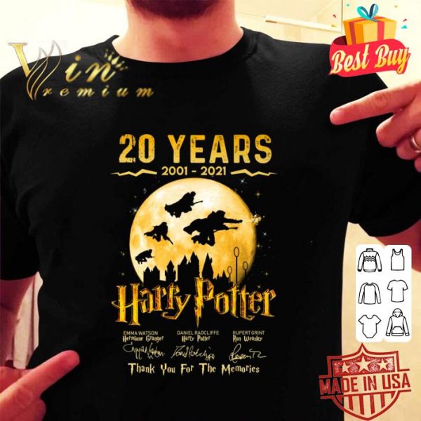 Hot 20 Years 2001-2021 Harry Potter Thank You For The Memories Shirt