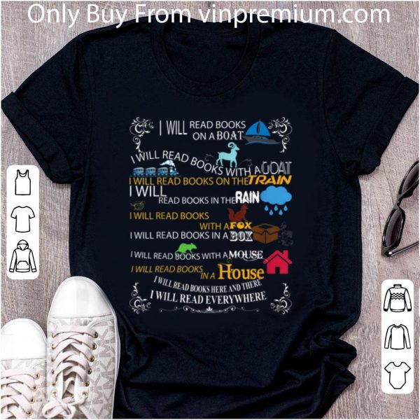 Top I Will Read Books On A Boat & I Will Read Everywhere shirt
