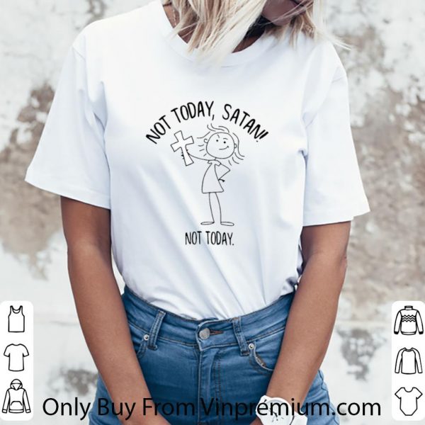 Premium Girl with Cross not today satan not today shirt