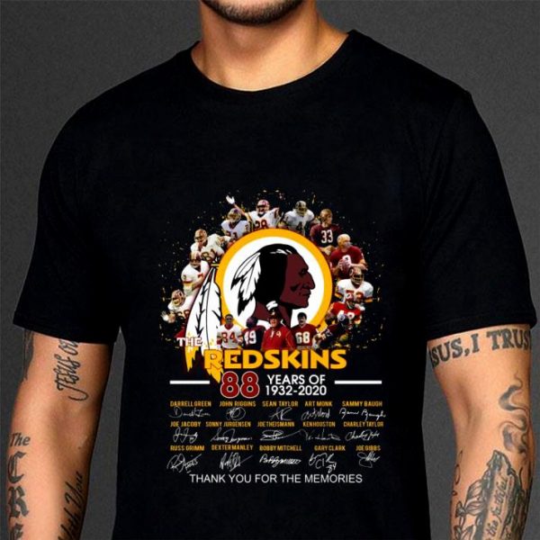 Official The Washington Football Team 88 Years Of 1932-2020 Signed Thank You Memories Shirt