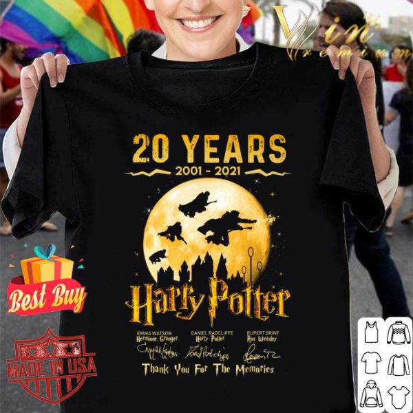 Hot 20 Years 2001-2021 Harry Potter Thank You For The Memories Shirt