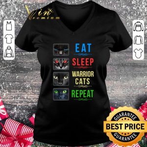 Premium Black Cat Eat Sleep Warrior Cats Repeat Shirt 1