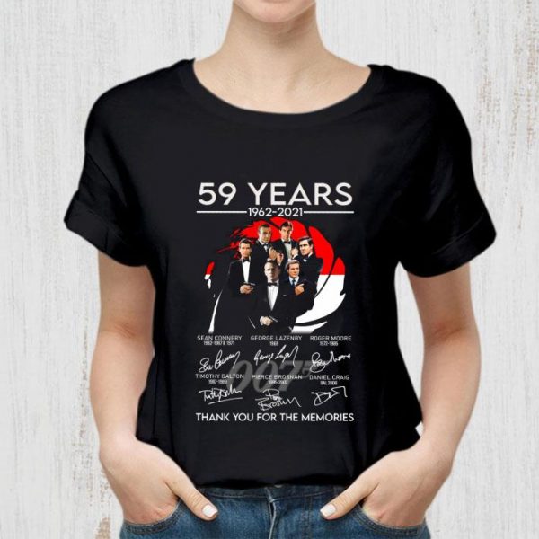 Premium Thank You Memories 007 James Bond 59 Years 1962-2021 Sean Connery Signed Shirt