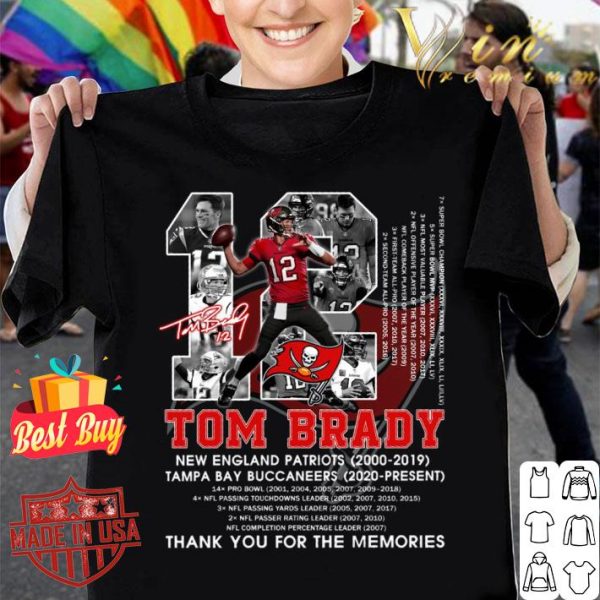 Official No. 12 Tom Brady New England Patriots 2000-2019 Tampa Bay Buccaneers 2020-Present Champions Super Bowl shirt