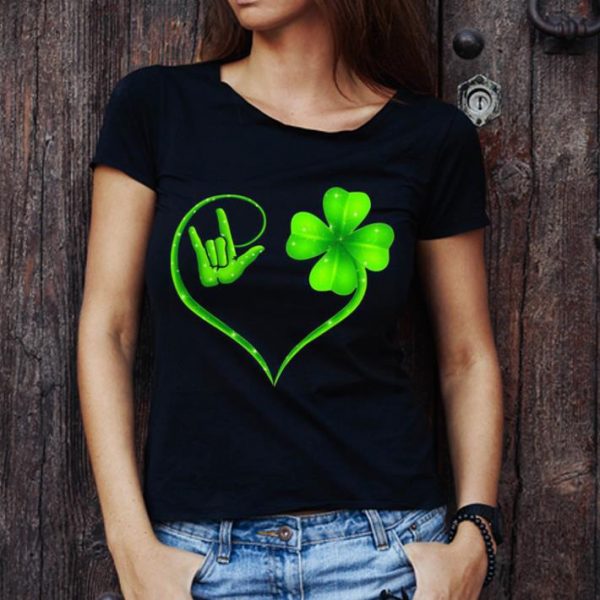 Hot Hand Making I Love You Sign Heart Clover St. Patrick's Day shirt