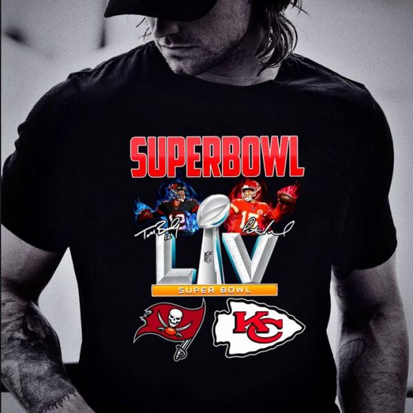 Hot Super Bowl 2021 TB Bucs vs KC Chiefs NFL Sport Football Signatures Shirt