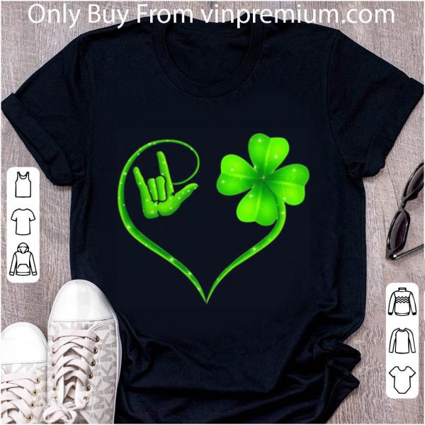 Hot Hand Making I Love You Sign Heart Clover St. Patrick's Day shirt