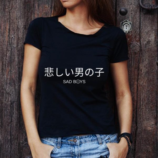 Great Vaporwave Sad Boys Japanese Text Aesthetic T- shirt