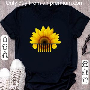 Awesome Sunflower Head Jeep Car shirt 1