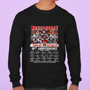 Premium Tampa Bay Buccaneers NFL 45th Anniversary 1976-2021 Signed Thank You For The Memories Shirt 2
