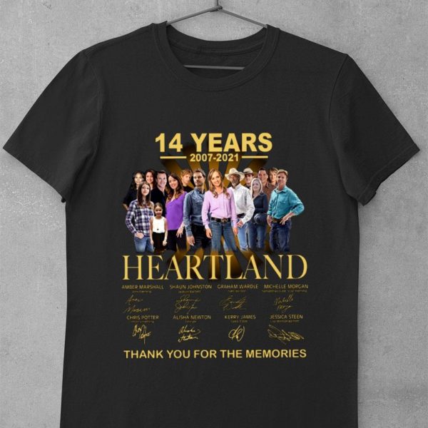 Official 14 years 2007-2021 Heartland signatures thank you for the memories shirt