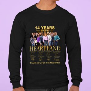 Official 14 years 2007-2021 Heartland signatures thank you for the memories shirt 2