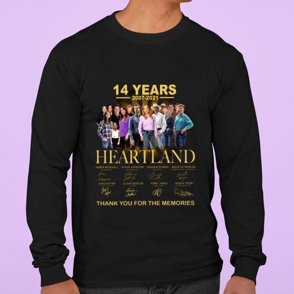 Official 14 years 2007-2021 Heartland signatures thank you for the memories shirt