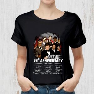 Premium 007 James Bond 59th anniversary 1962-2021 signatures thank you for the memories shirt 1
