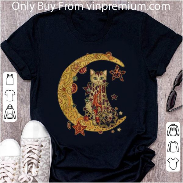 Hot Gustav Klimt Cat On The Moon shirt