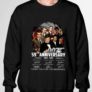 Premium 007 James Bond 59th anniversary 1962-2021 signatures thank you for the memories shirt 2