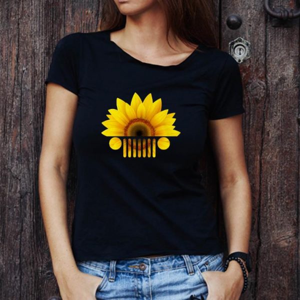 Awesome Sunflower Head Jeep Car shirt