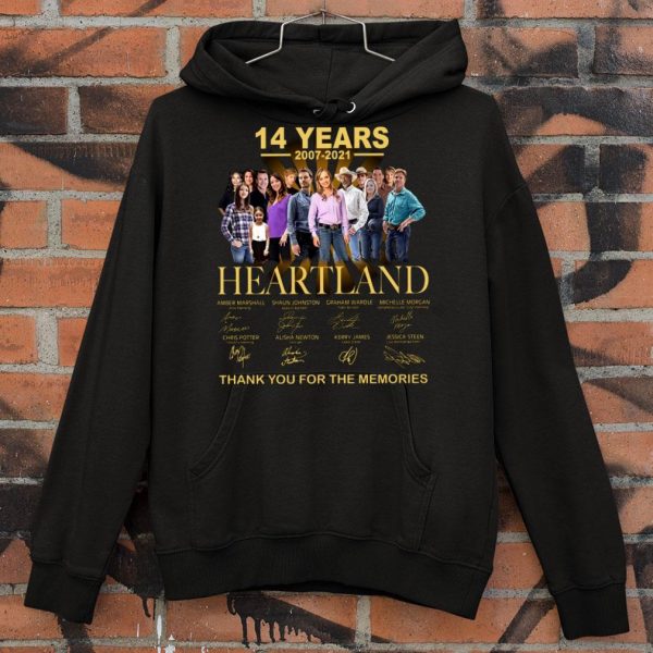 Official 14 years 2007-2021 Heartland signatures thank you for the memories shirt