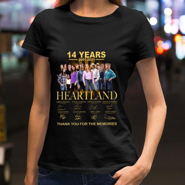 Official 14 years 2007-2021 Heartland signatures thank you for the memories shirt