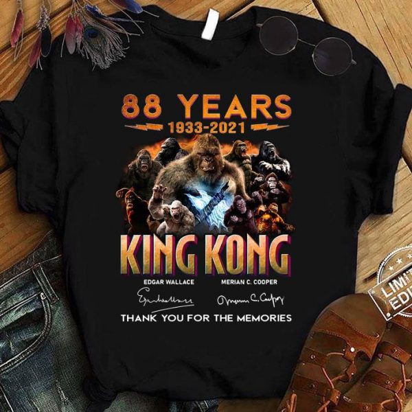 Official 88 Years 1933-2021 Of The King Kong Signatures Thank You For The Memories shirt