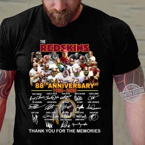 Awesome The Washington Redskins 88th Anniversary 1932 2020 Thank You For The Memories Signatures shirt 2