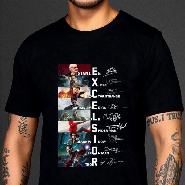 Best Excelsior Stan Lee Marvel Character Signatures shirt