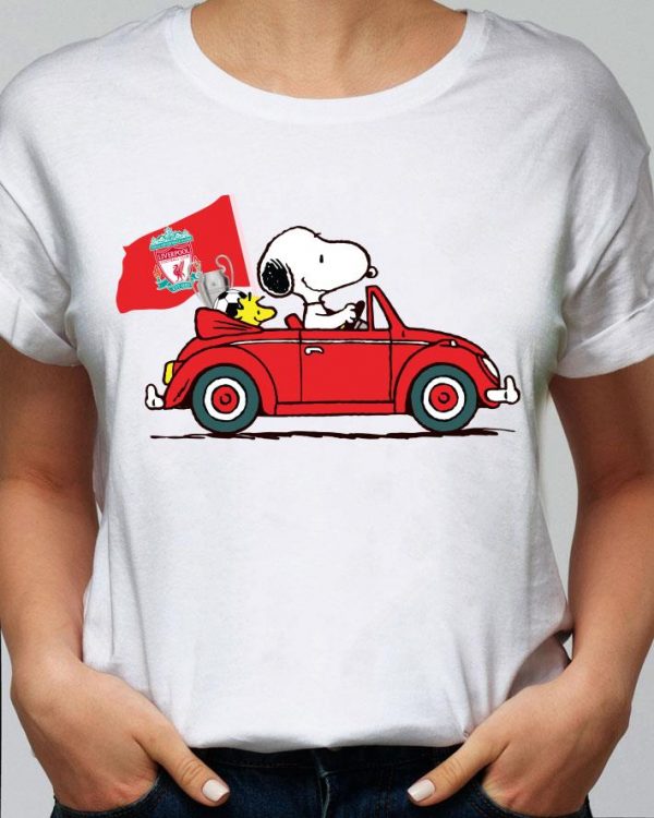 Hot Snoopy Driving Car Liverpool shirt
