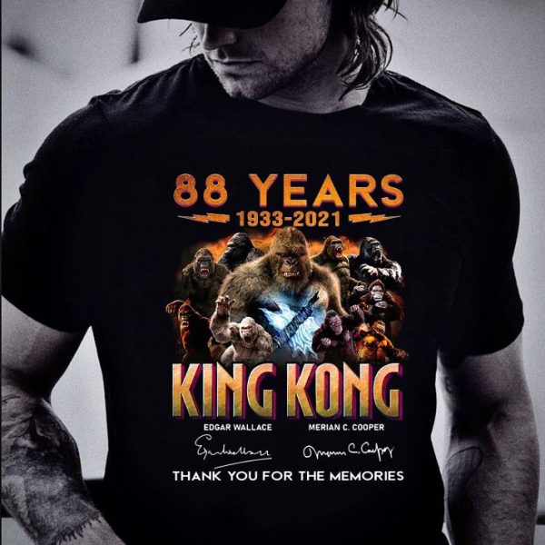 Official 88 Years 1933-2021 Of The King Kong Signatures Thank You For The Memories shirt