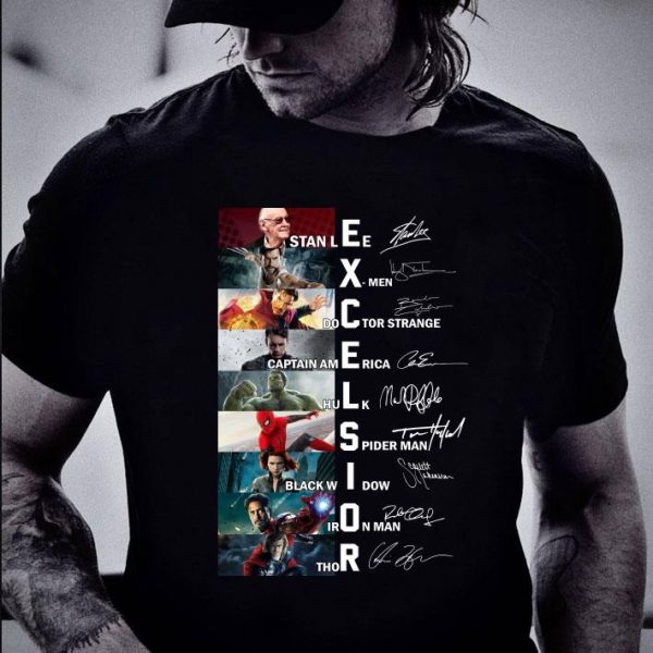 Best Excelsior Stan Lee Marvel Character Signatures shirt