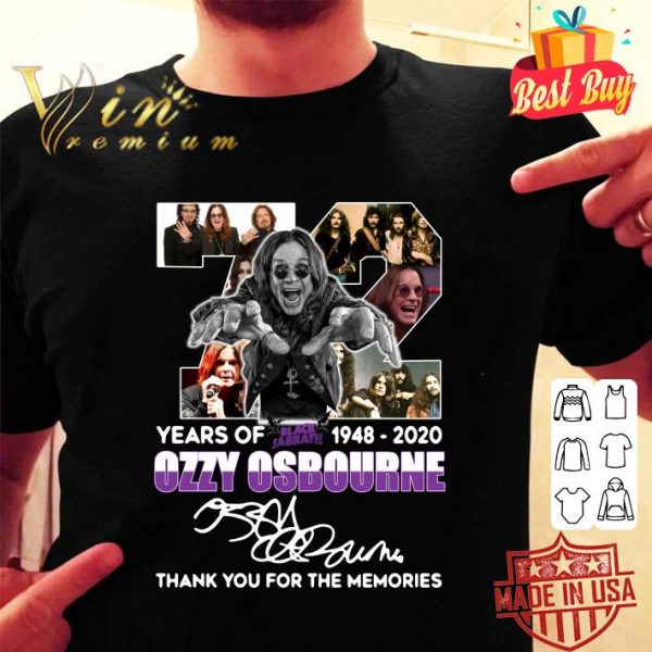 Hot 72 years of Black Sabbath 1948-2020 Ozzy Osbourne signature shirt