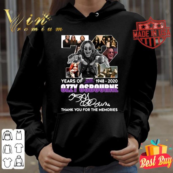 Hot 72 years of Black Sabbath 1948-2020 Ozzy Osbourne signature shirt