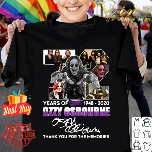 Hot 72 years of Black Sabbath 1948-2020 Ozzy Osbourne signature shirt