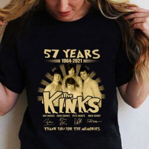 The Kinks 57 years of 1964-2021 signatures thank you for the memories shirt 1