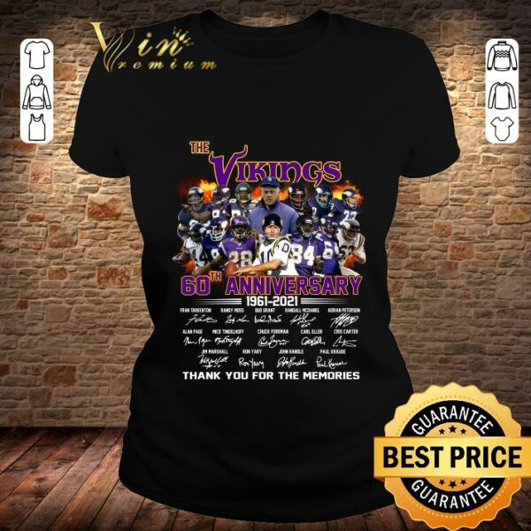 Hot The Viking 60th anniversary 1961-2021 signatures thank you for the memorie shirt