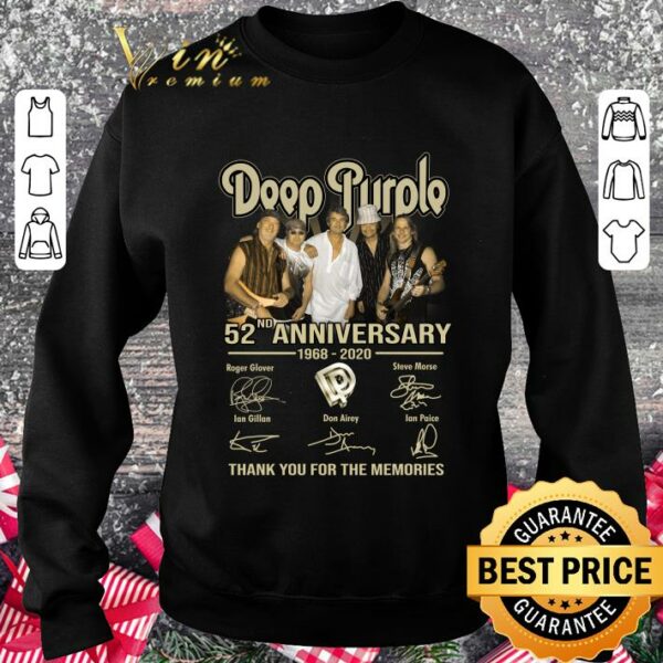 Official Deep Purple Hard Rock 52nd anniversary 1968-2020 signatures shirt