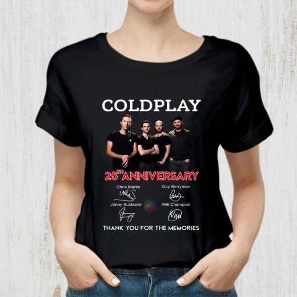 Best Awesome Coldplay 25th anniversary signatures shirt