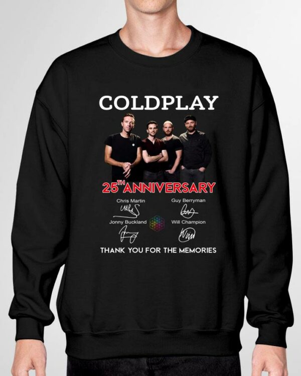 Best Awesome Coldplay 25th anniversary signatures shirt