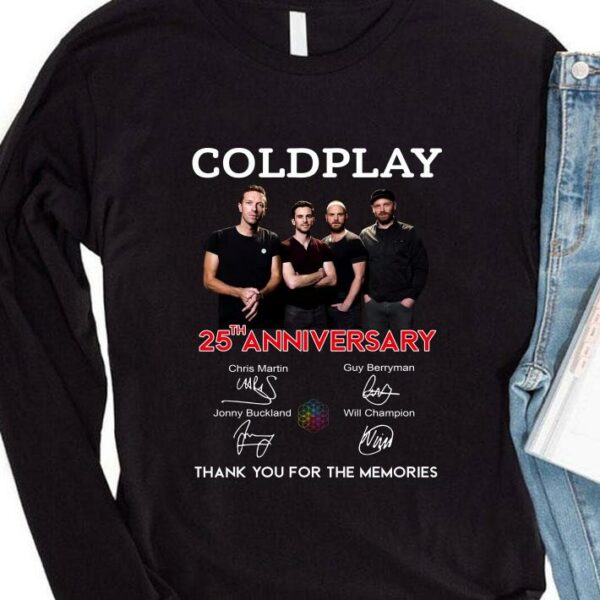 Best Awesome Coldplay 25th anniversary signatures shirt