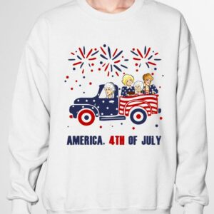 Awesome Golden Girls Characters Driving Car Firework America 4th Of July Independence Day shirt 2