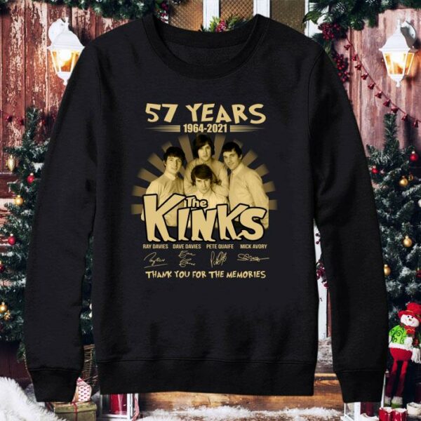 The Kinks 57 years of 1964-2021 signatures thank you for the memories shirt