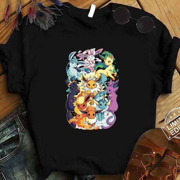 Best Pokemon Eevee Flareon Espeon Jolteon Umbreon Sylveon Vaporeon Leafeon Glaceon Pokemon Evolutions Eevee Mega Evolve Shirt