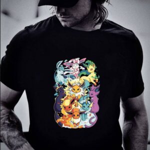 Best Pokemon Eevee Flareon Espeon Jolteon Umbreon Sylveon Vaporeon Leafeon Glaceon Pokemon Evolutions Eevee Mega Evolve Shirt 1