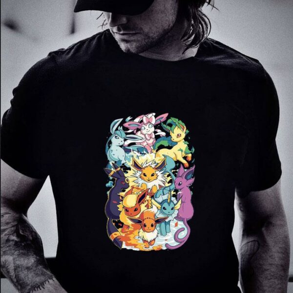 Best Pokemon Eevee Flareon Espeon Jolteon Umbreon Sylveon Vaporeon Leafeon Glaceon Pokemon Evolutions Eevee Mega Evolve Shirt