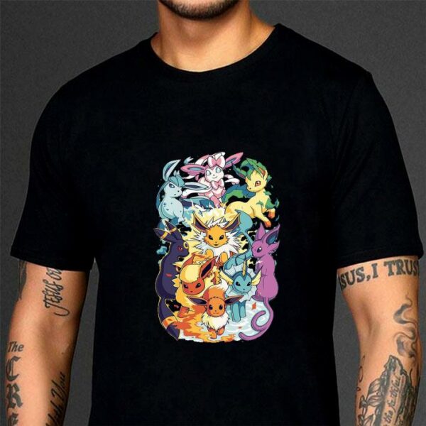 Best Pokemon Eevee Flareon Espeon Jolteon Umbreon Sylveon Vaporeon Leafeon Glaceon Pokemon Evolutions Eevee Mega Evolve Shirt